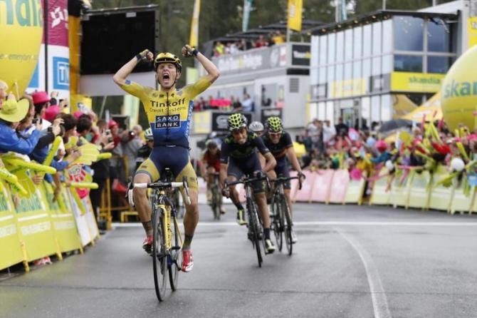 Rafal Majka (Tinkoff-Saxo) takes the win on stage 5