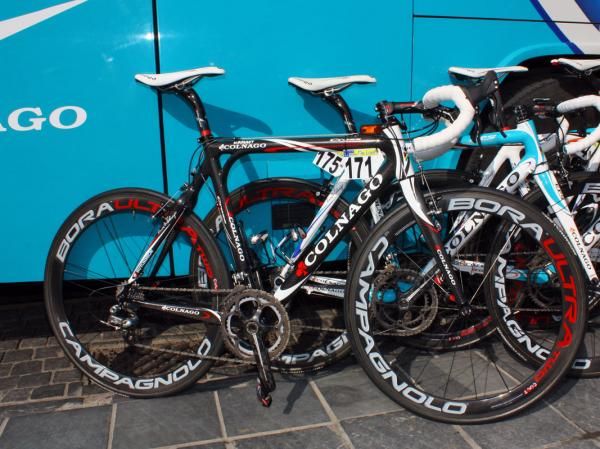 William Bonnet (BBox-Bouygues Telecom) decided to use his Paris-Roubaix setup (a Colnago Cross Prestige) even though Scheldeprijs is held entirely on tarmac.