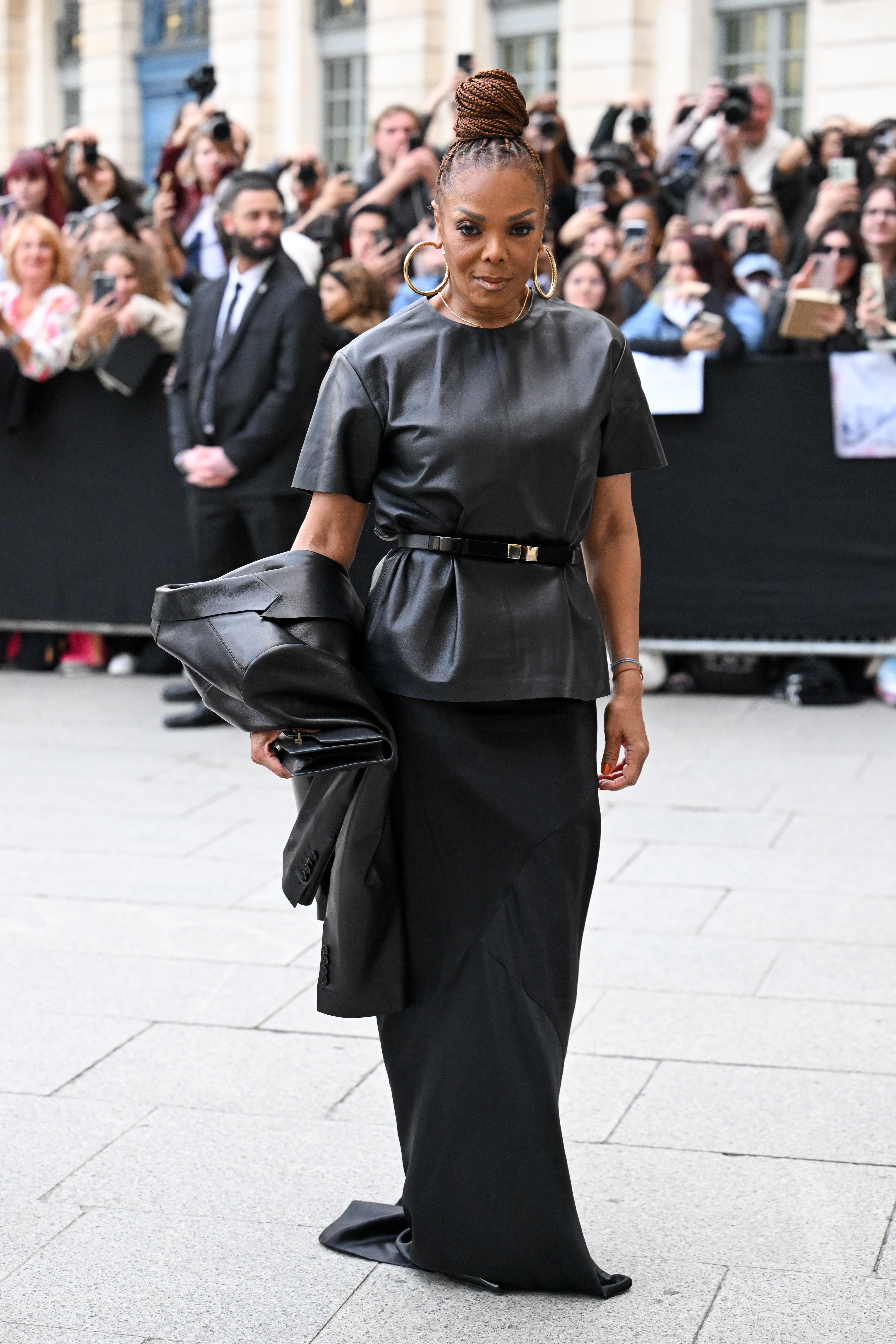 Janet Jackson wore all-black to the Tom Ford Paris Fashion Week Show