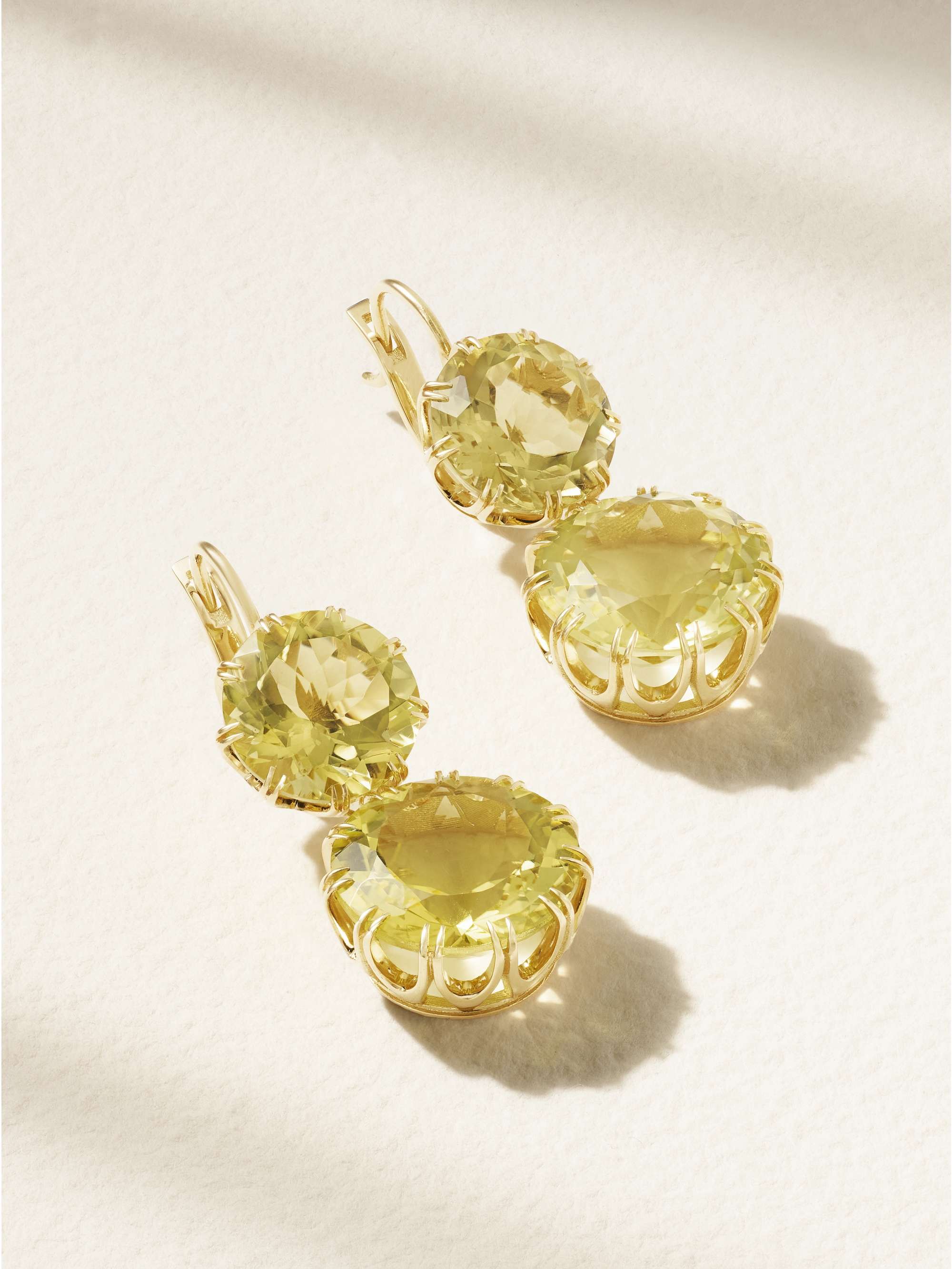 Double Crown 18-Karat Gold Topaz Earrings