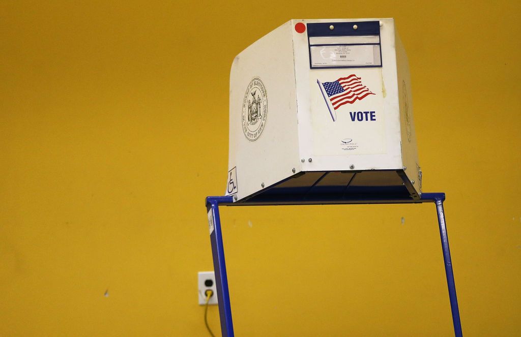 Voter booth.