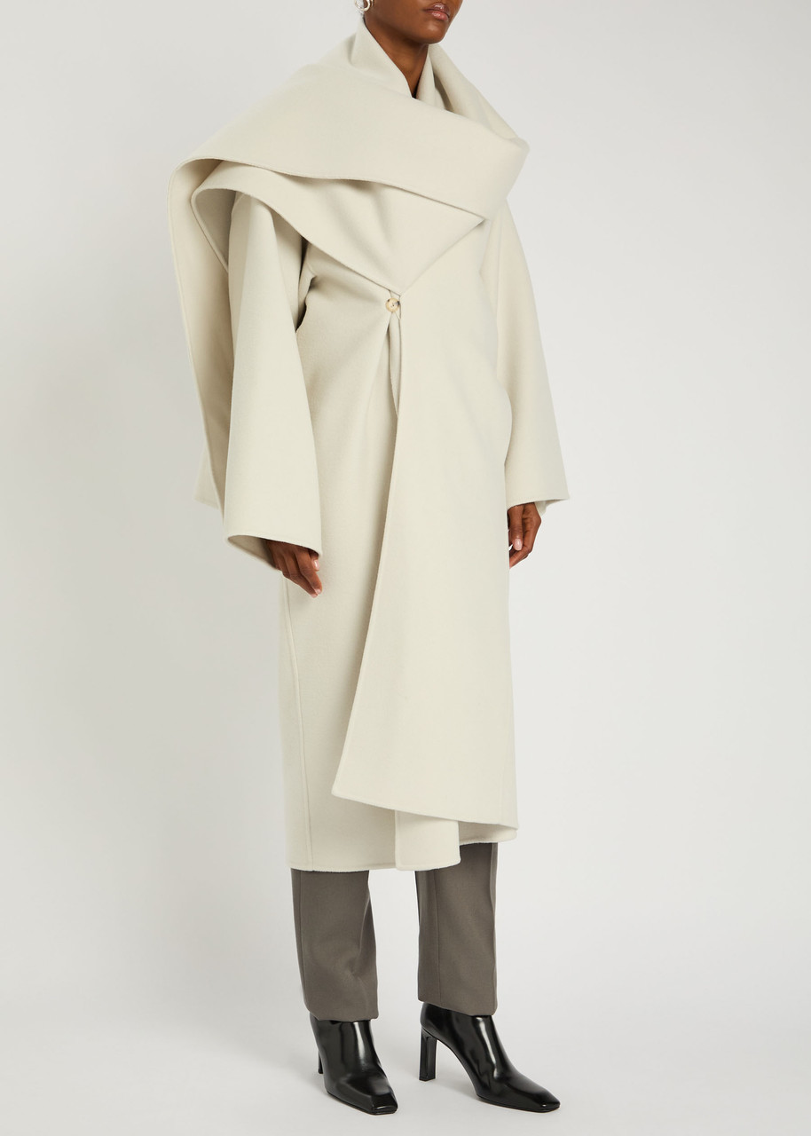 Amelia Scarf-Effect Wool and Cashmere-Blend Coat