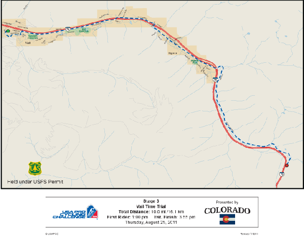 USA Pro Cycling Challenge - Stage 3 Map