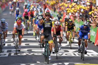 Dylan Groenewegen takes his second consecutive win and third ever Tour de France win