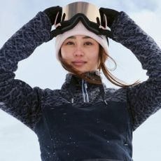 A model wearing skiwear from Roxy.