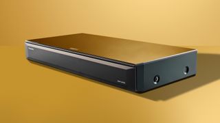 4k Blu-ray players on colored background