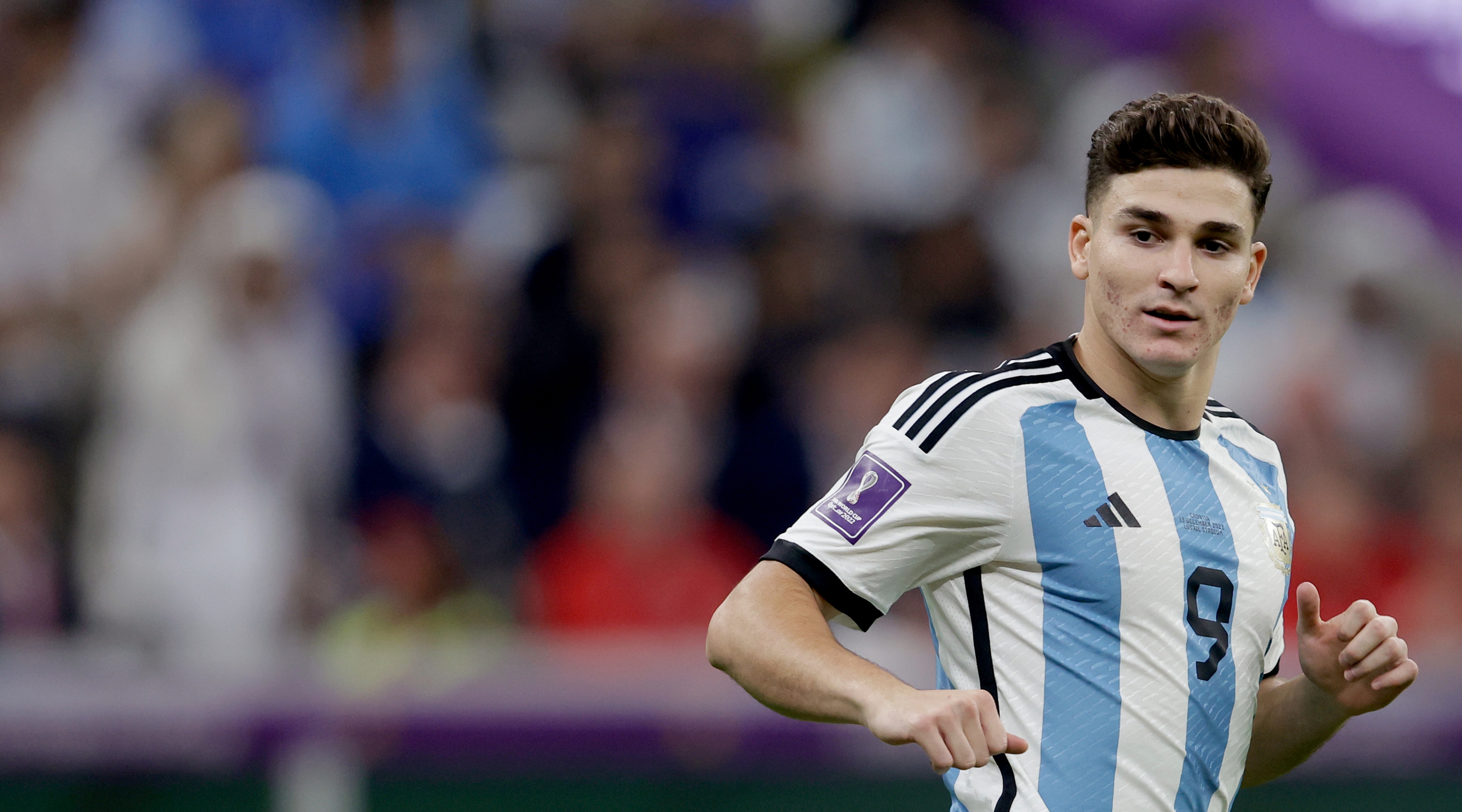 Julian Alvarez of Argentina during the FIFA World Cup 2022 semi-final between Argentina and Croatia on 13 December, 2022 in Lusail, Qatar