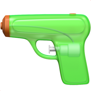 The threatening gun emoji gets replaced with a bright water pistol
