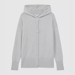 Reiss Cashmere Knitted Hoodie Cardigan