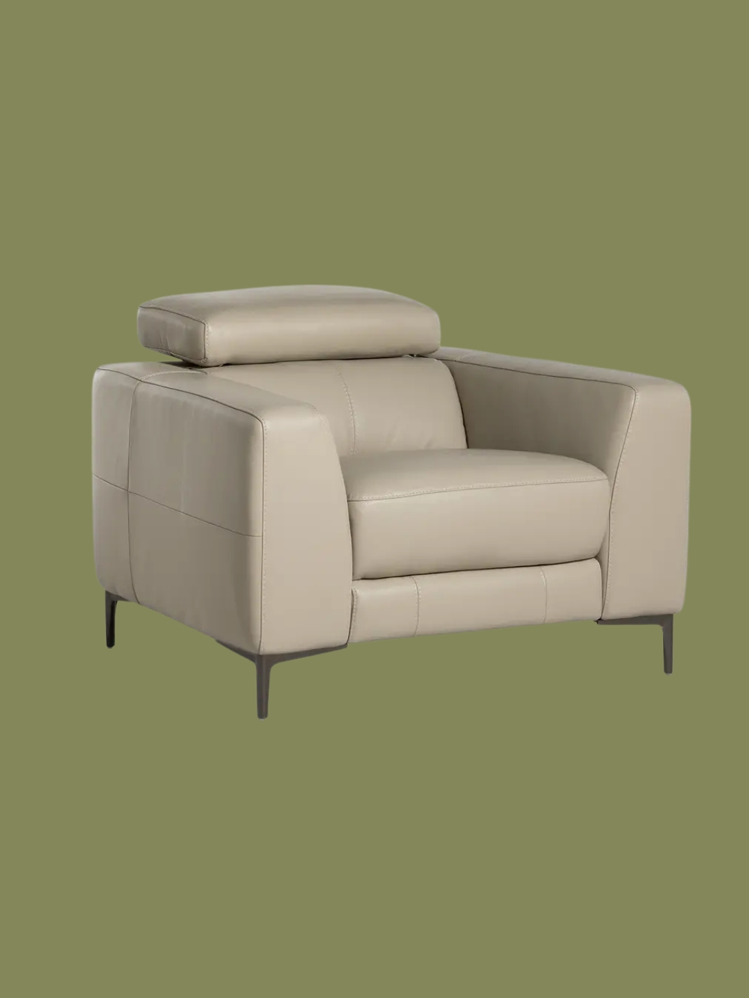 Barker and Stonehouse, Sandro Light Grey Leather Recliner Armchair