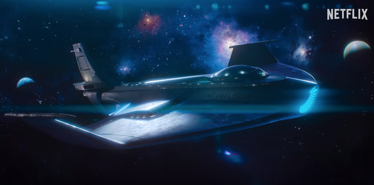 a sleek sci-fi spaceship zooms through a cosmic backdrop