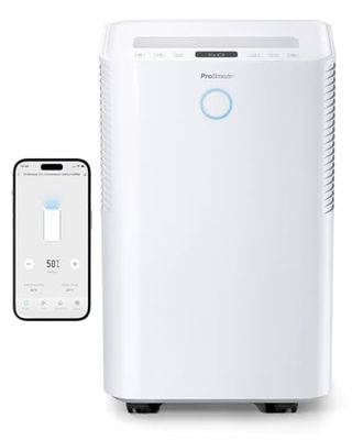 Pro Breeze® 20l/day Smart Compressor Dehumidifier With 4l Water Tank, Laundry Drying & Automatic Humidity Sensor - Mould Remover With 24-Hour Timer and Sleep Mode for Damp, Mould and Condensation