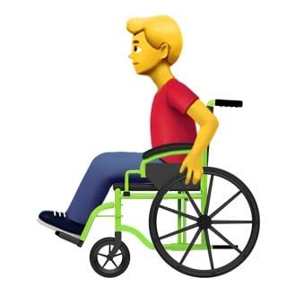 male person in manual wheelchair emoji