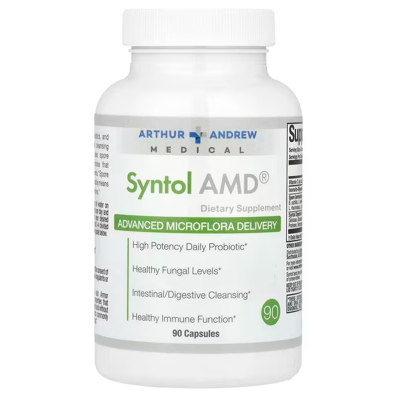Arthur Andrew Medical, Syntol, 3-In-1 Formula With Probiotics, Prebiotic Fiber & Yeast Cleansing Multi-Enzymes, 90