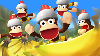 Aapjes uit de game Ape Escape schreeuwen naar de camera