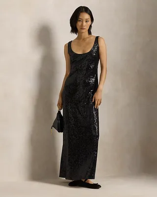 Sequined Scoopneck Dress