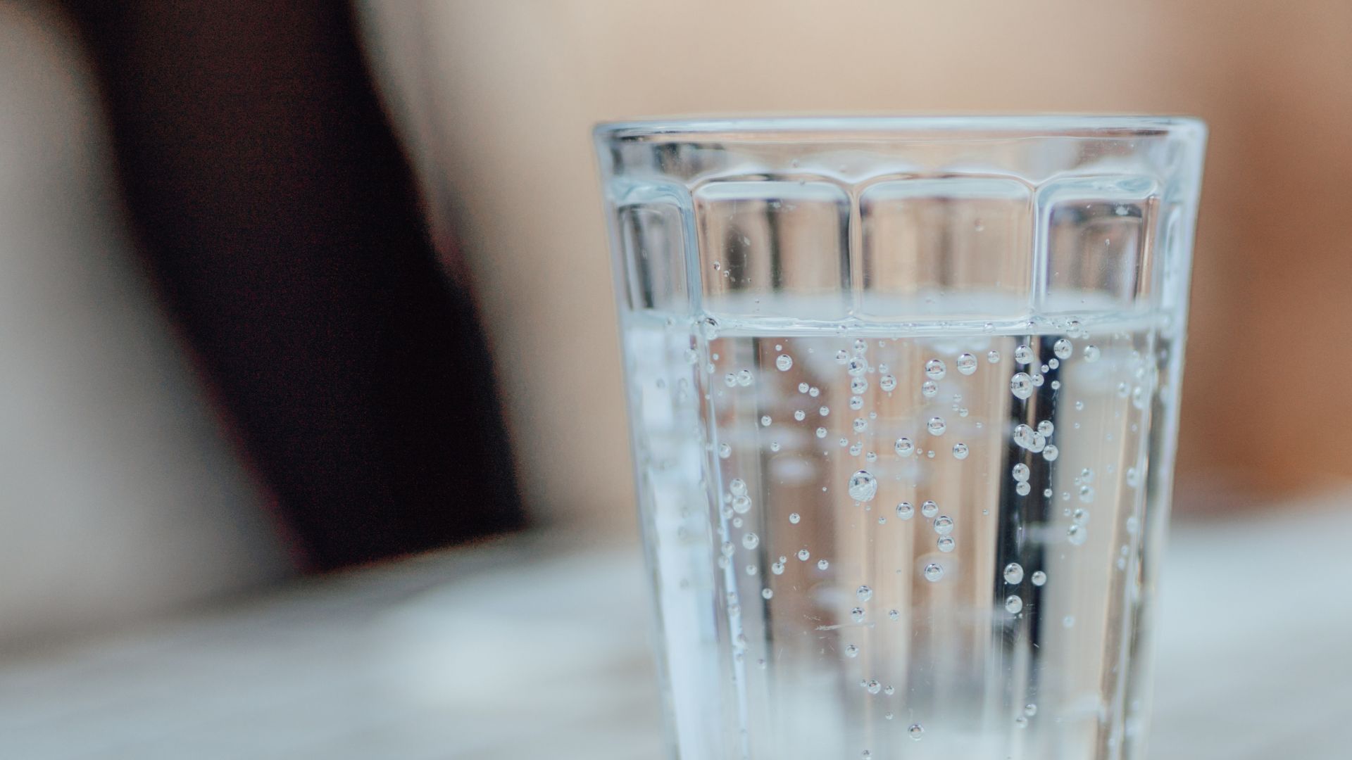 Glass of sparkling water
