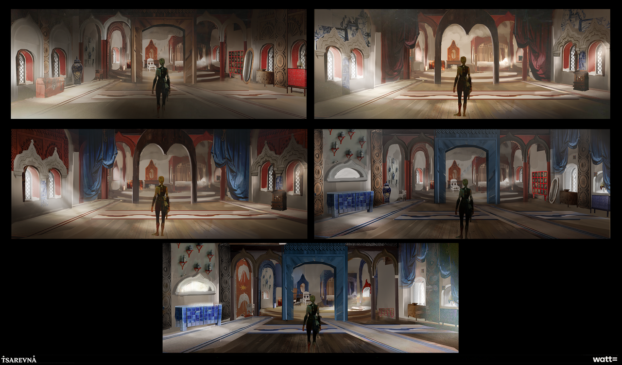 Concept art of bird people for a video game