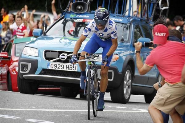 Alejandro Valverde (Movistar) on the climb during the Pontevedra time trial.