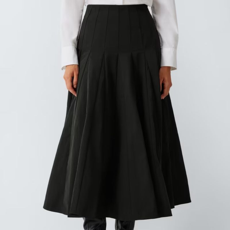 John Lewis, black midi skirt