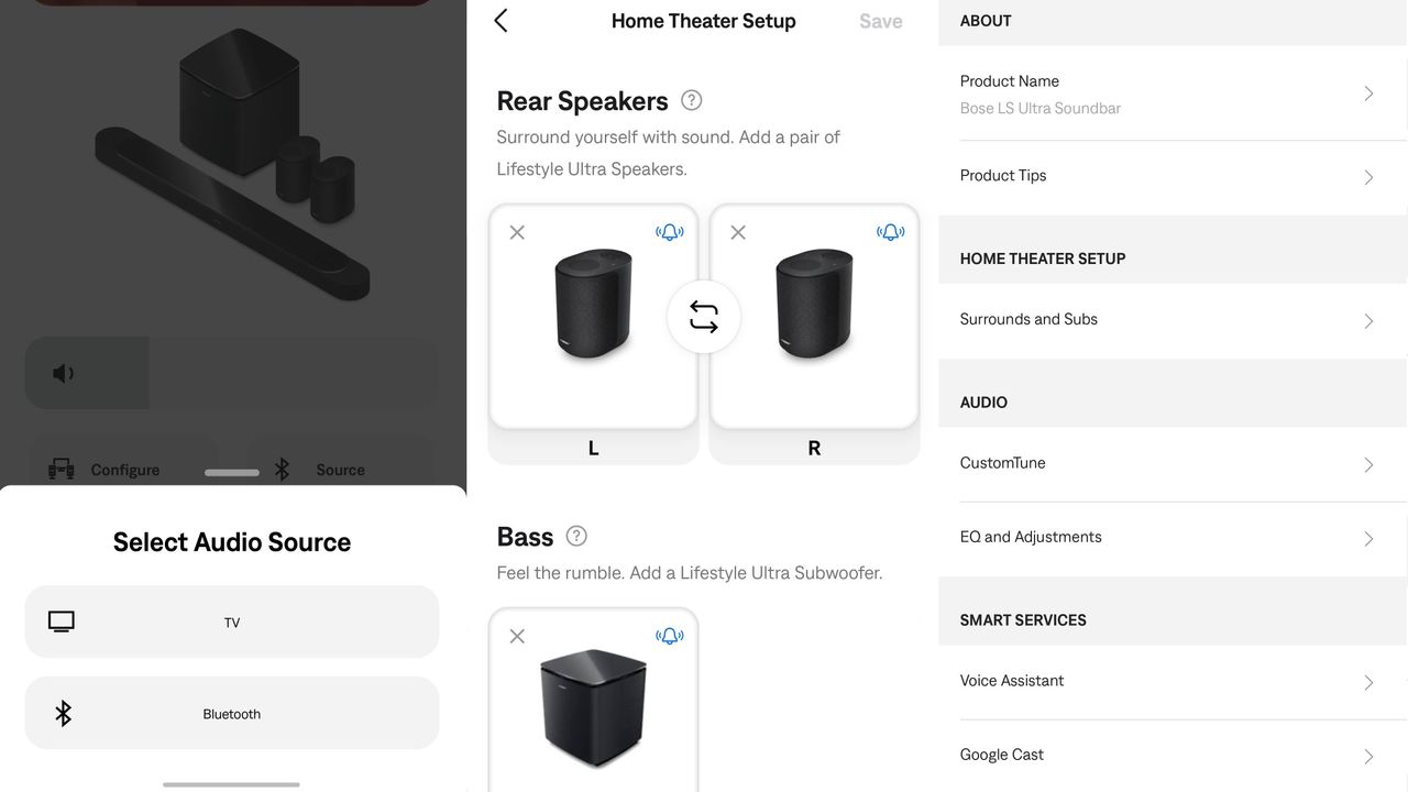 Bose app for Lifestyle Home Theater setup