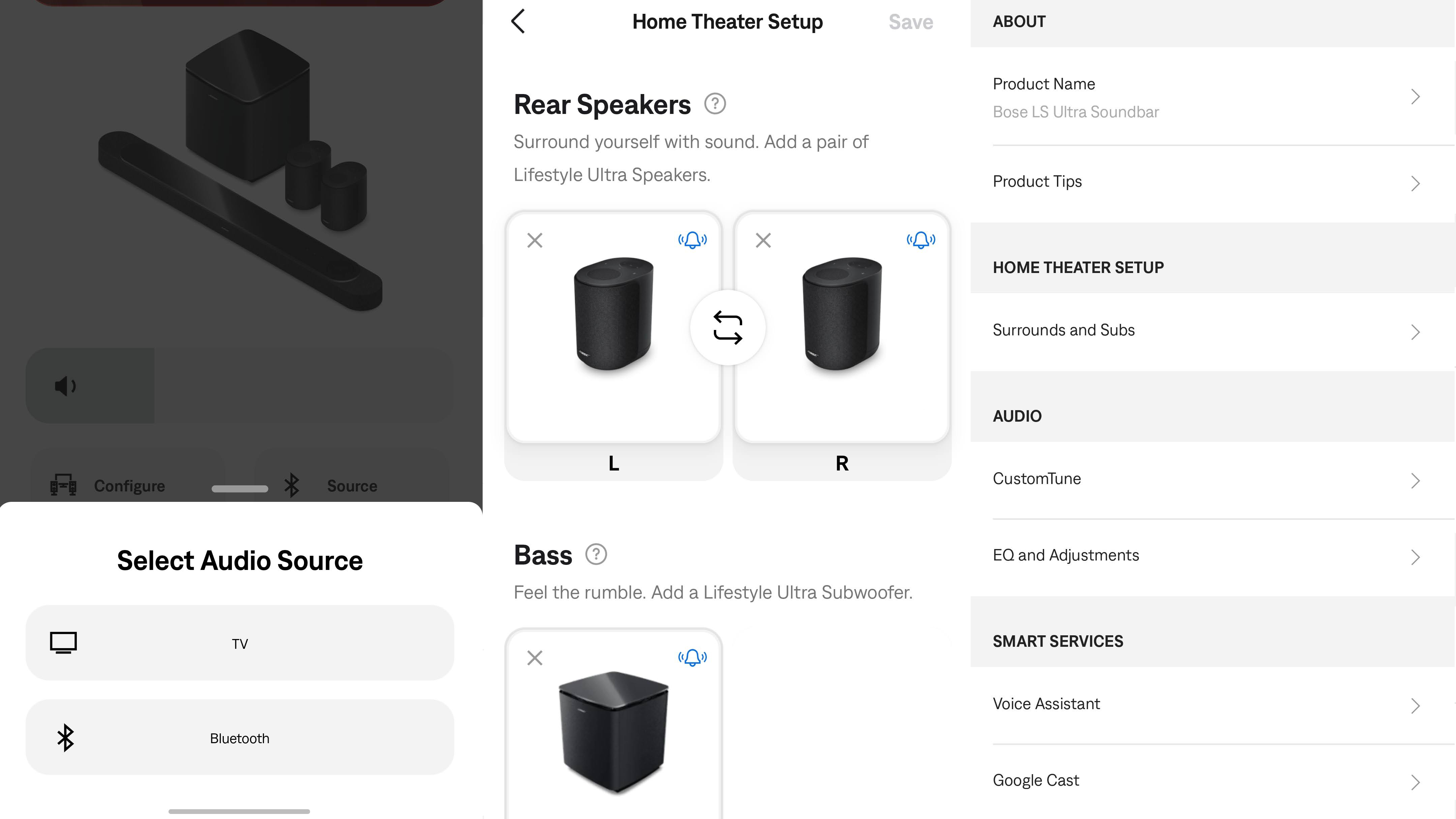 Bose app for Lifestyle Home Theater setup