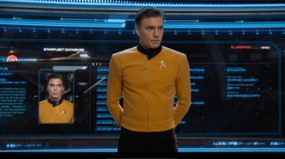 Captain Pike from the "Star Trek: Discovery" episode "Brother" (S02, E01), nine years ago in story time