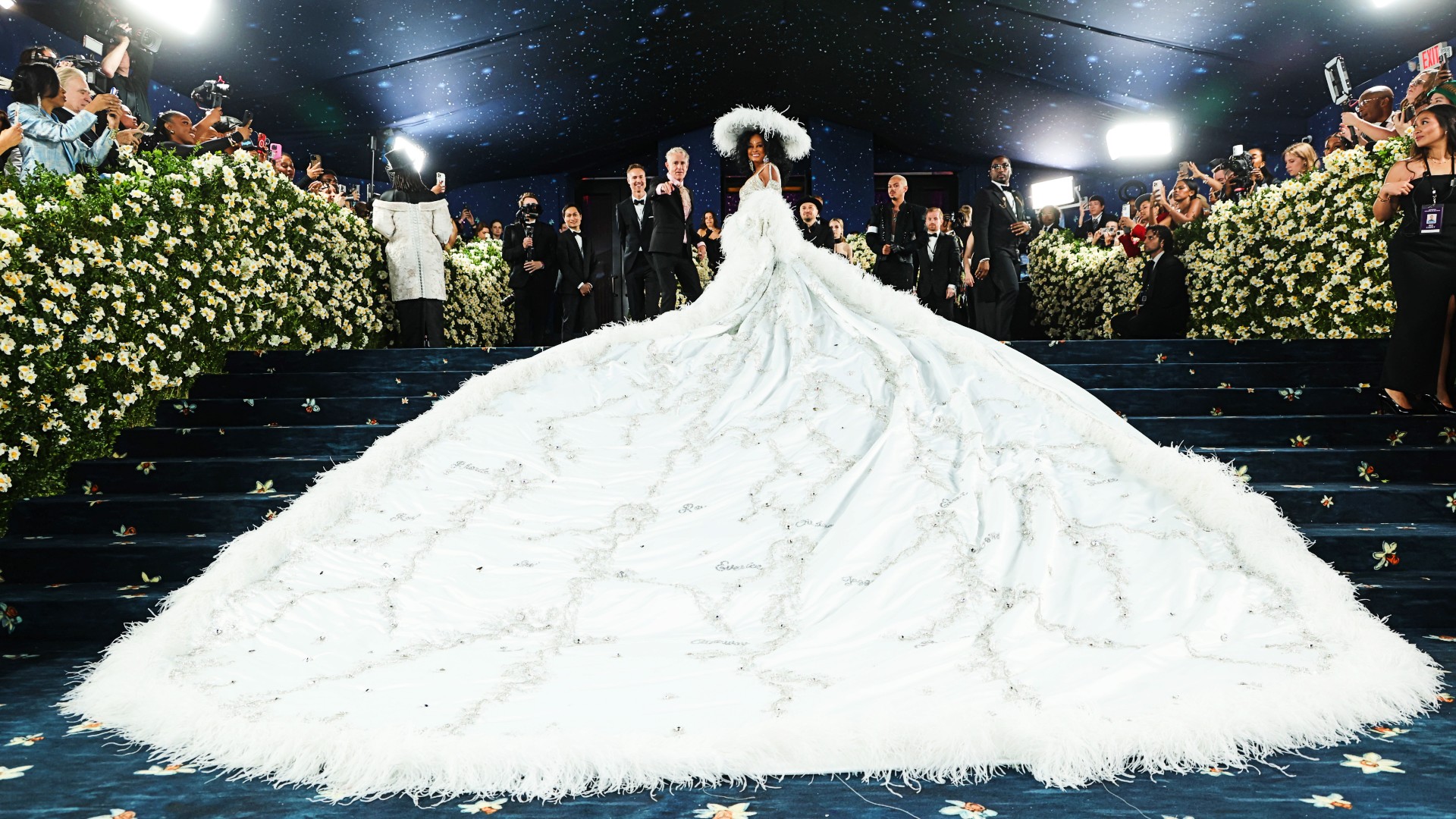 Diana Ross wears a gown created by Nigerian designer Ugo Mozie