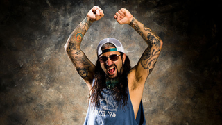 Portrait of American rock musician Mike Portnoy photographed in London, on July 2, 2012.