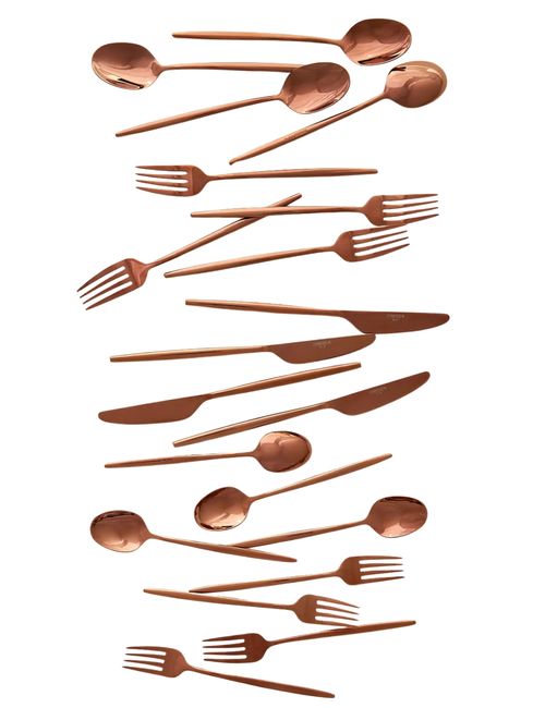 Gaze Mirror Copper Flatware 20-Piece Place Setting
