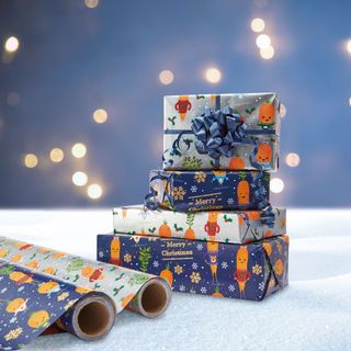 carrot wrapping paper and white table