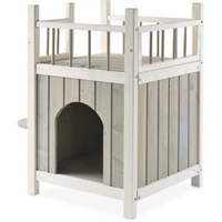 The pet house includes a section where they can sleep, as well as a platform above where they can sunbathe, and staggered steps that allow them to easily climb up onto the balcony.£39.99
