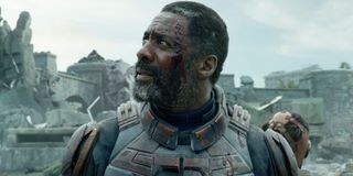 Bloodsport (Idris Elba) looks above in The Suicide Squad (2021)
