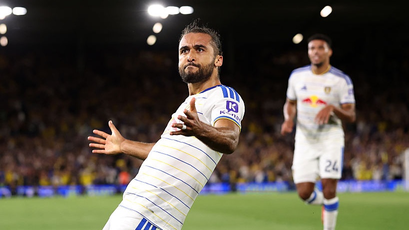 Dominic Calvert-Lewin of Leeds United celebrates his team&rsquo;s second goal during the Premier League 2026/27 match between Leeds United and Newcastle United.