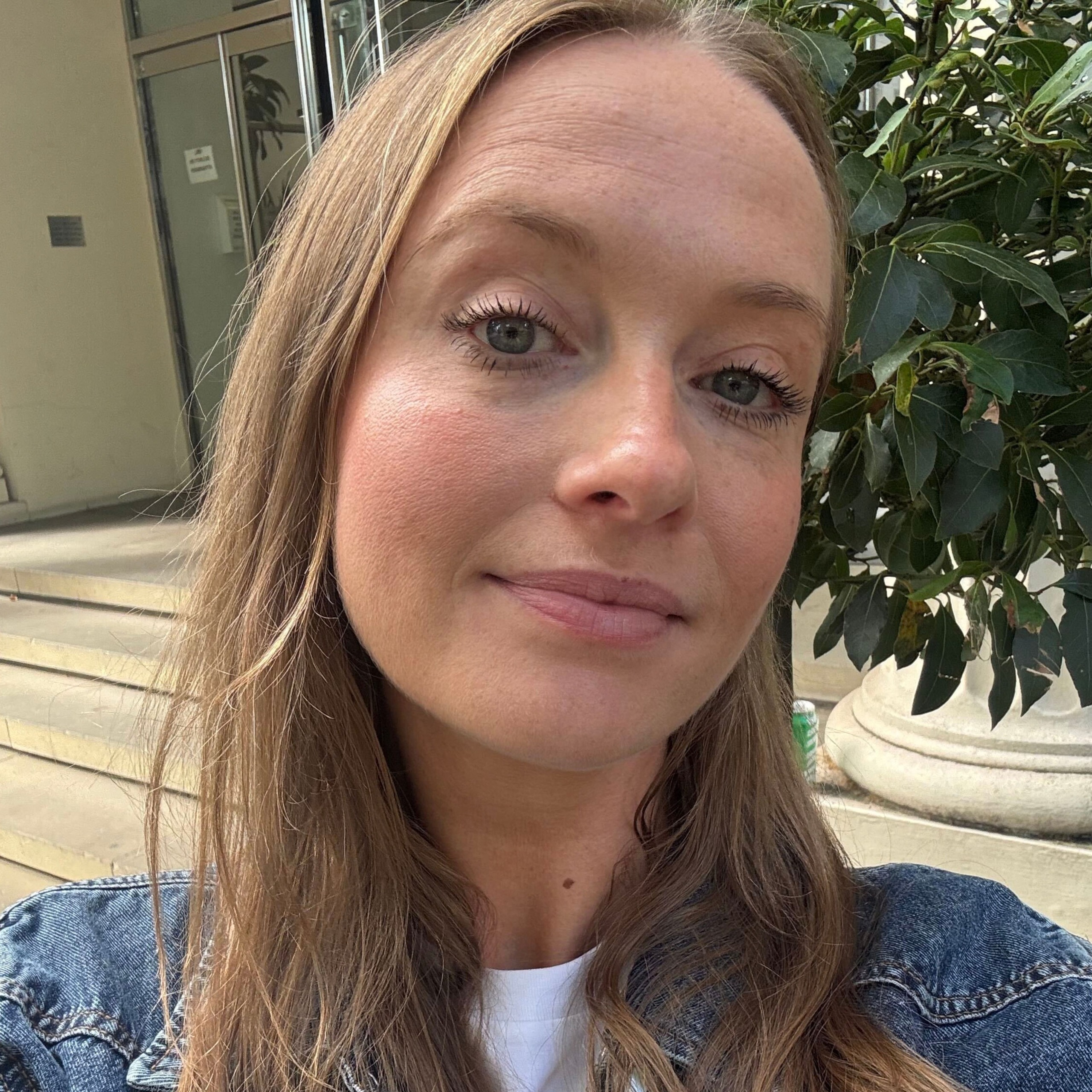 an image of Beauty writer Annie holding shot for her skincare hack