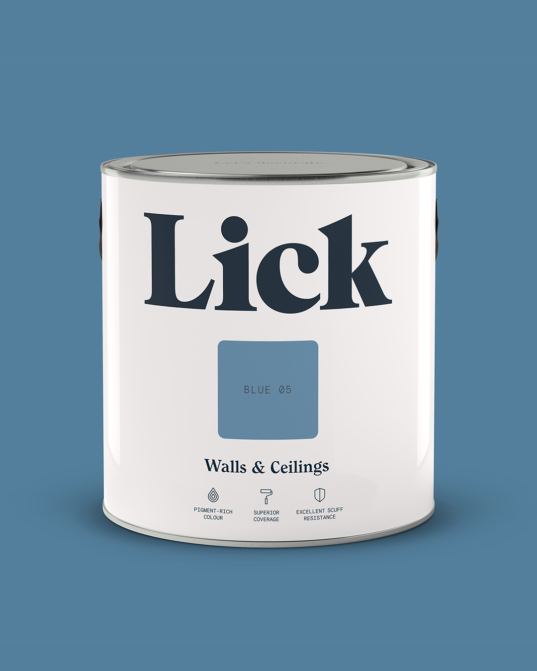 Blue 05: Warm Mid Blue Paint - Eggshell Paint