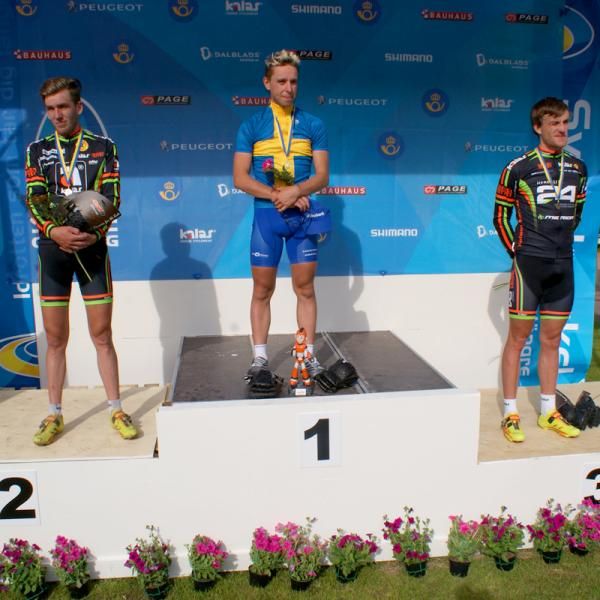 The podium with Magnus Darvell, Emil Lindgren and Matthias Wengelin