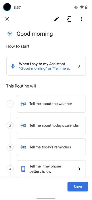 Google Assistant Morning Routine Step 11