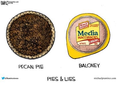 Political cartoon U.S. media fake news