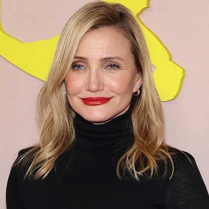 Cameron Diaz styled a semi-sheer little black dress with accessories inspired by the red theory at the "Outcome" premiere