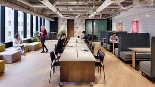 Workers share one of the coolest coworking spaces