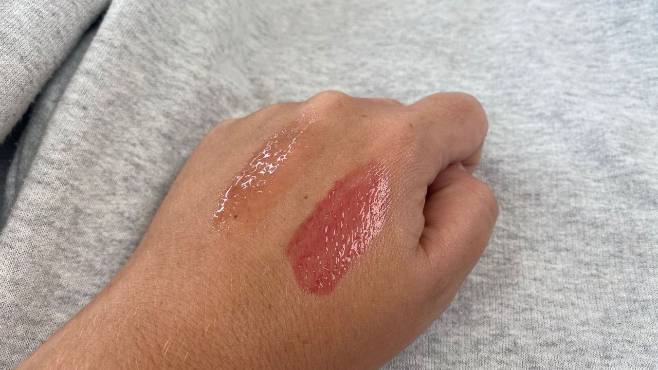 swatches of dior and nyx lip oils