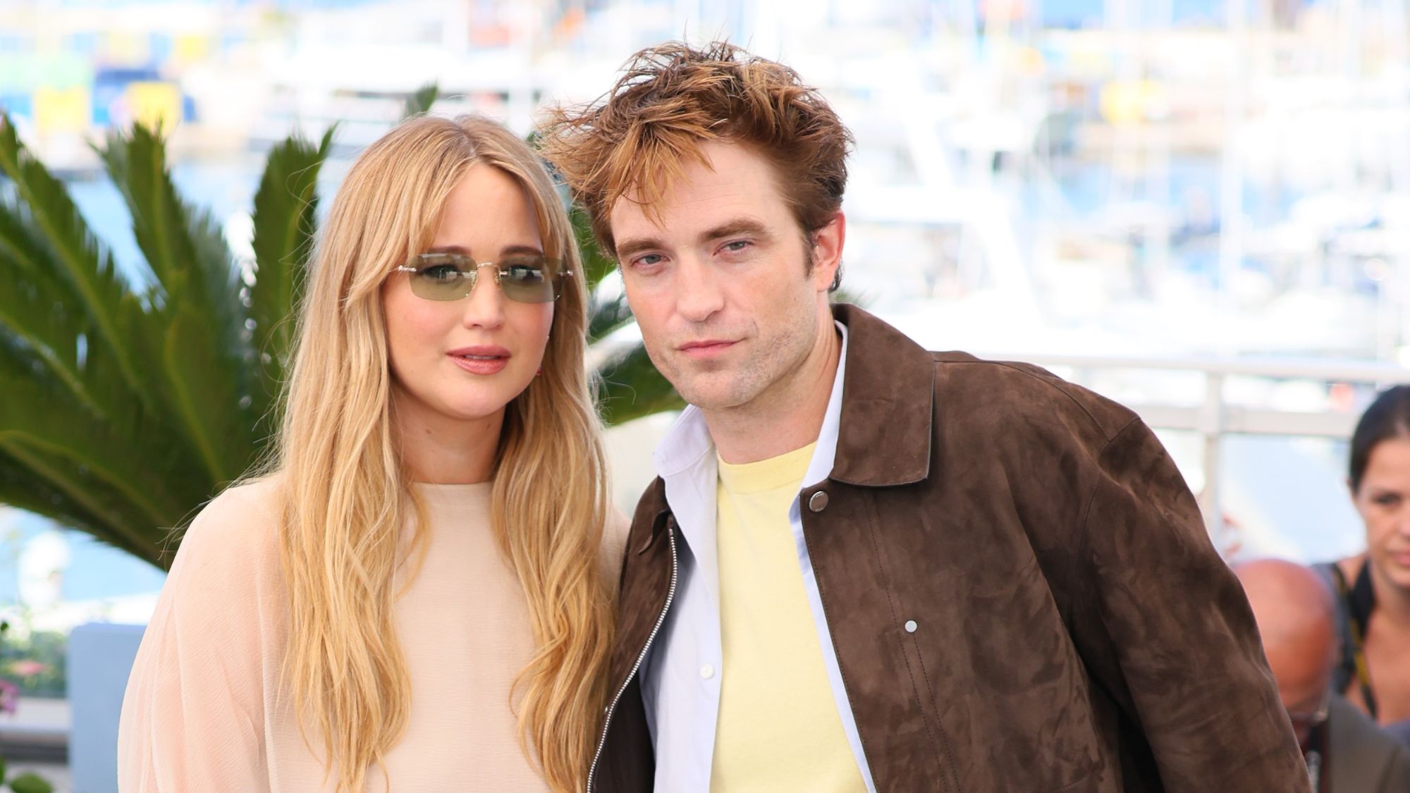 Jennifer Lawrence and Robert Pattinson attend the photocall for &#039;Die My Love&#039; at Cannes Film Festival 