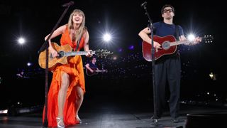 Taylor Swift and jack Antonoff perform at Wembley 2024