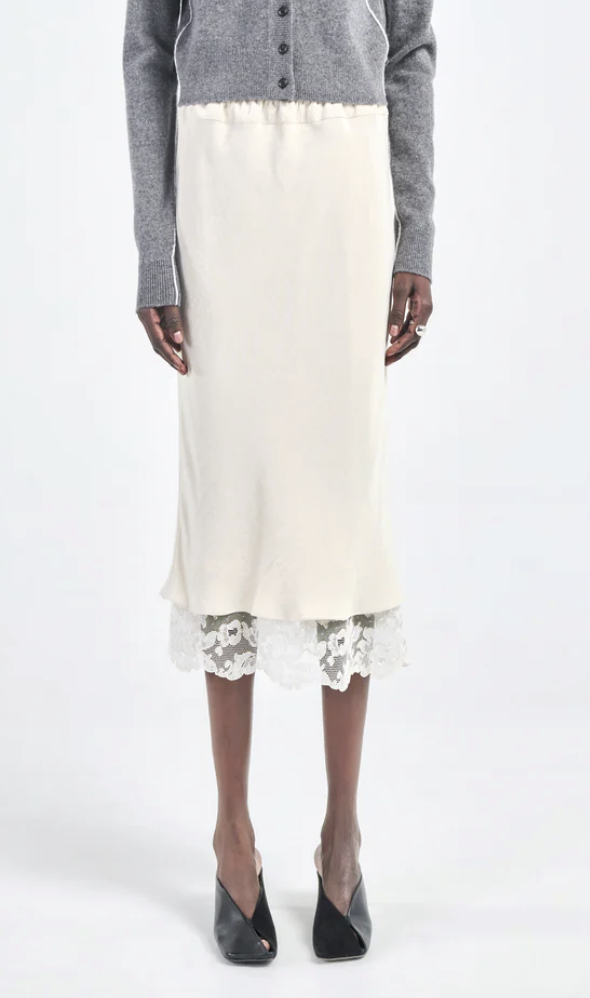 Maria McManus, Lace Bias Skirt in Ivory