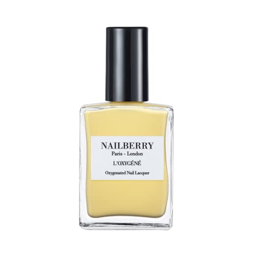 Nailberry L'oxyg&amp;eacute;n&amp;eacute; Oxygenated Nail Lacquer | Simply the Zest | Creamy Yellow Lemon Opaque Nail Polish | Uv Protected &amp;amp; Long-Wear | 12-Free | Vegan | Certified Halal | Cruelty &amp;amp; Gluten Free | 15 Ml