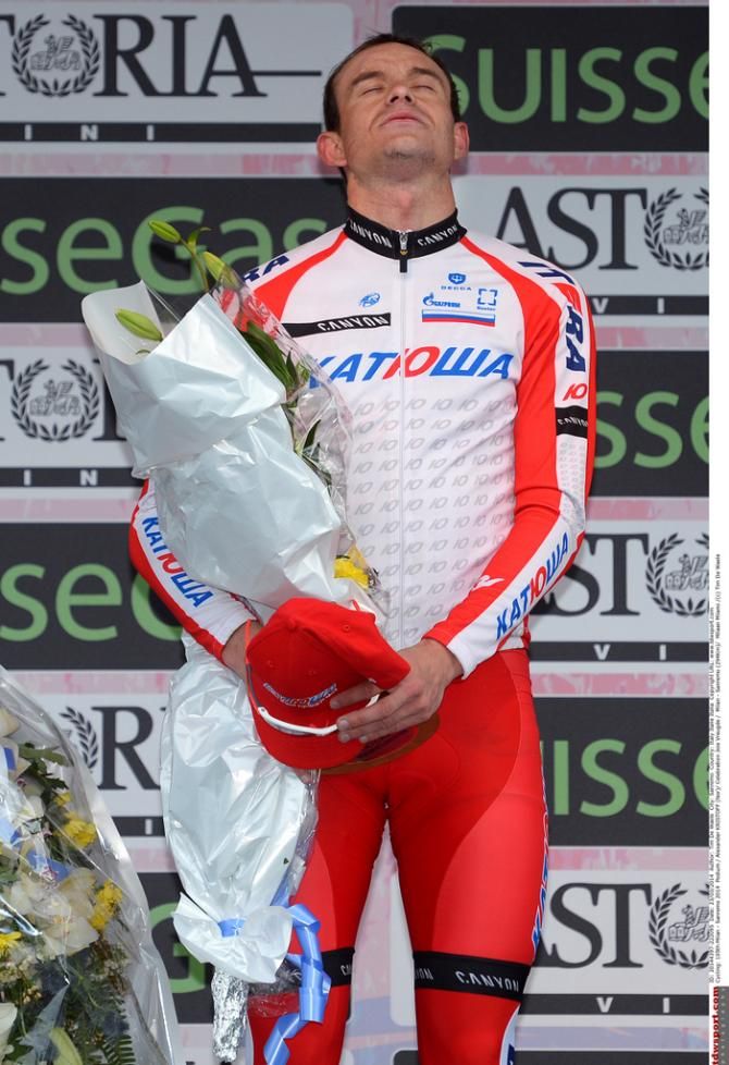 Alexander Kristoff (Katusha) proved too quick in the wet