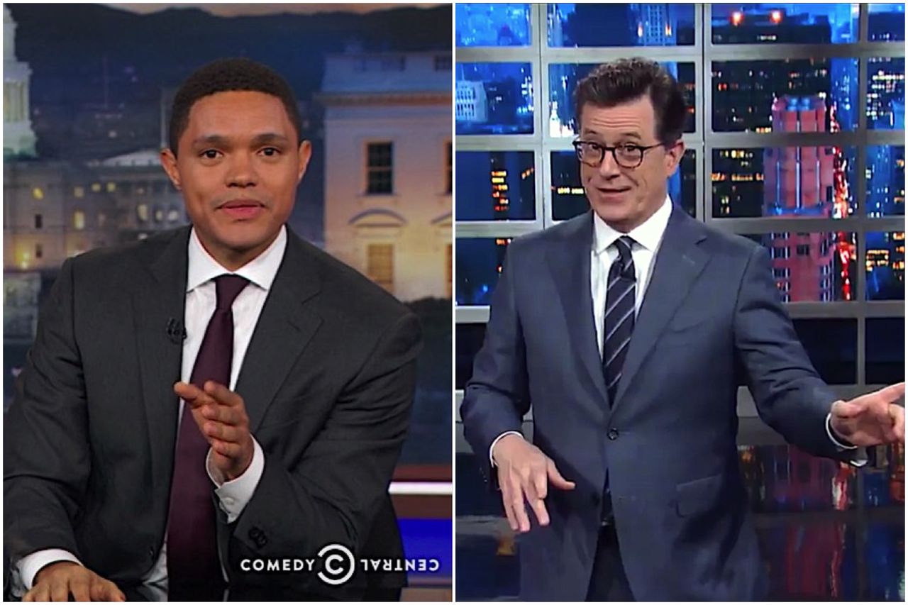 Trevor Noah and Stephen Colbert say goodbye to Bill OReilly