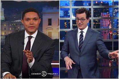 Trevor Noah and Stephen Colbert say goodbye to Bill OReilly