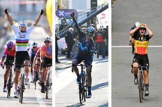 Among the riders to watch at 2022 Tour of Flanders Women are (LtoR): Elisa Balsamo, Annemiek van Vleuten and Lotte Kopecky